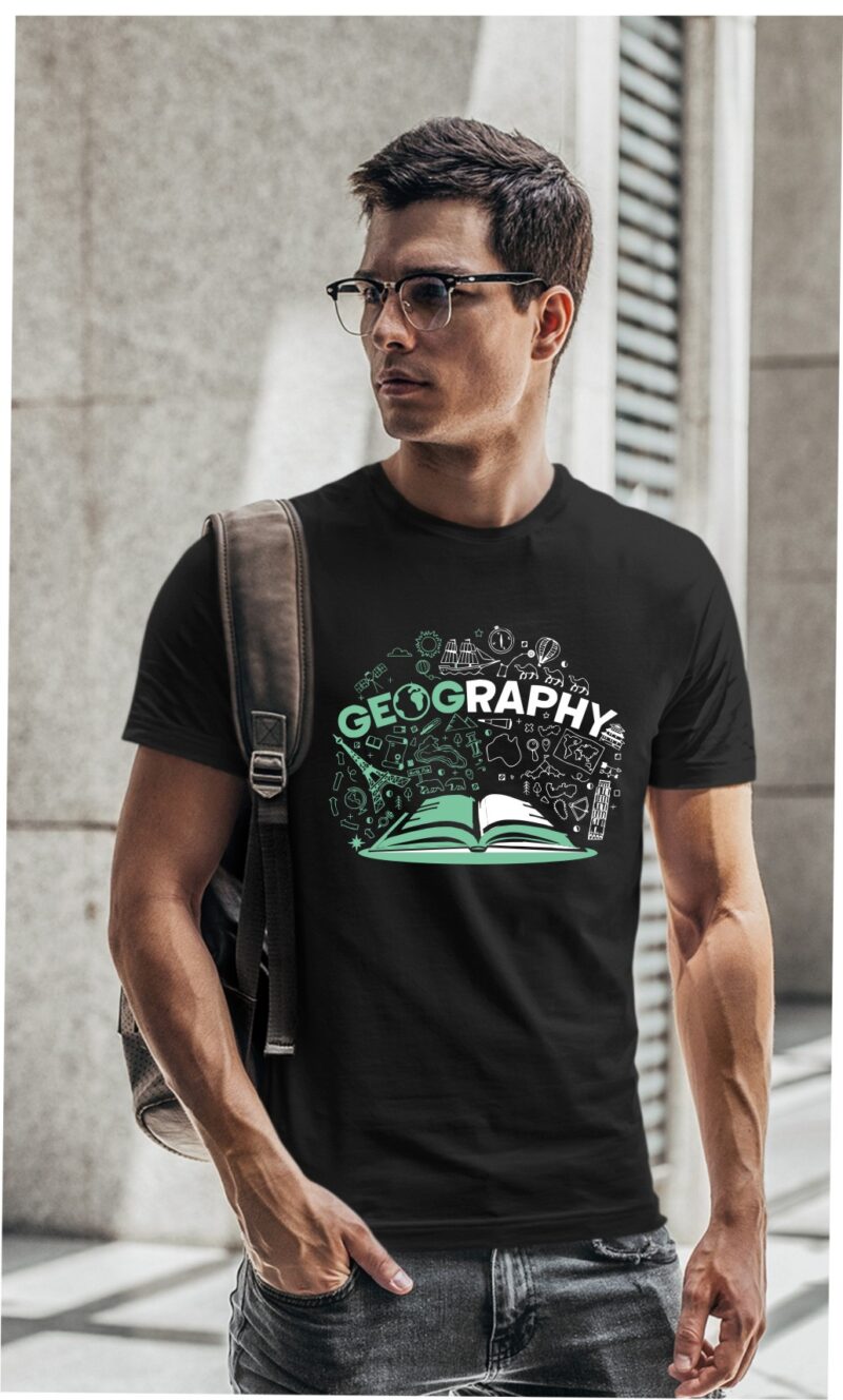 Geography Printed Cotton Printed Unisex T shirt - Image 2