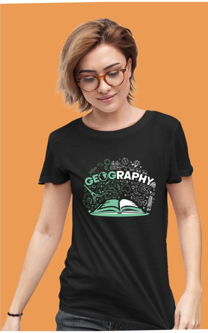 Geography Printed Cotton Printed Unisex T shirt - Image 4