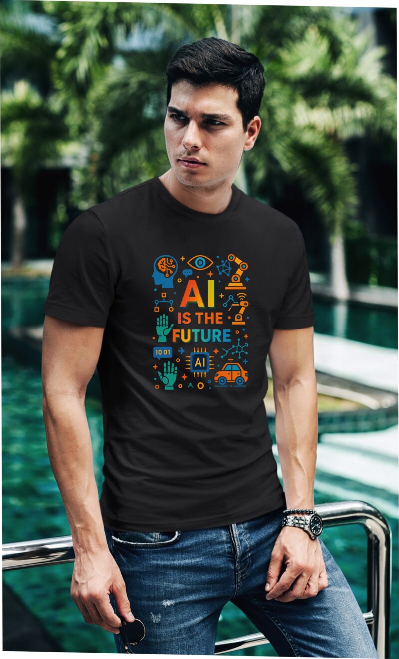 AI Is The Future Multi Cotton Printed Unisex T shirt - Image 2