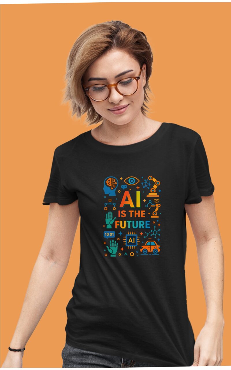 AI Is The Future Multi Cotton Printed Unisex T shirt - Image 4