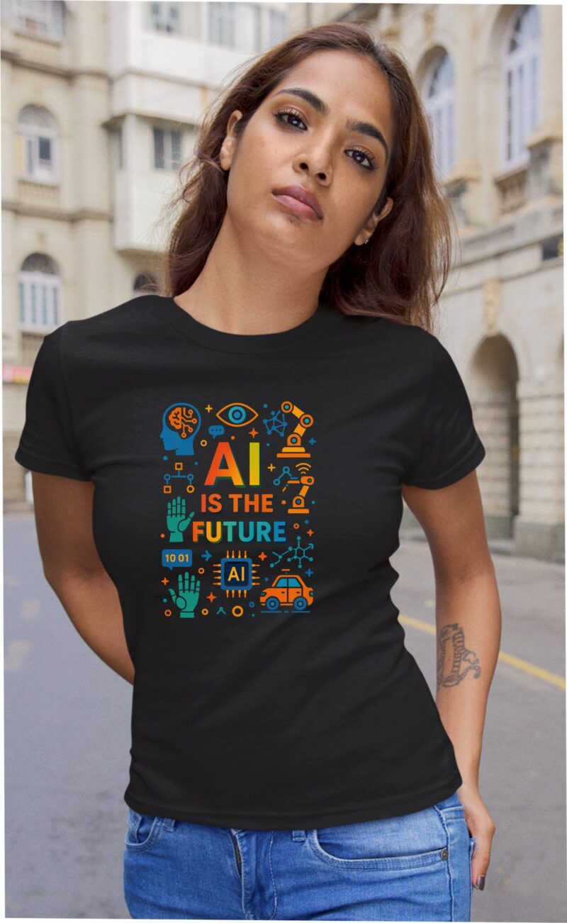 AI Is The Future Multi Cotton Printed Unisex T shirt - Image 5