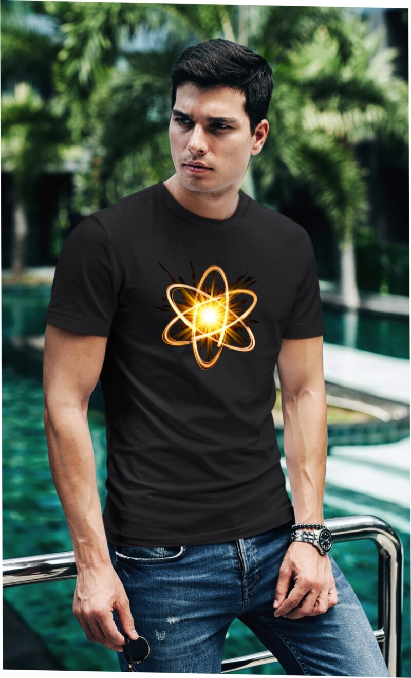 Atom Structure Science Cotton Printed Unisex T shirt - Image 3