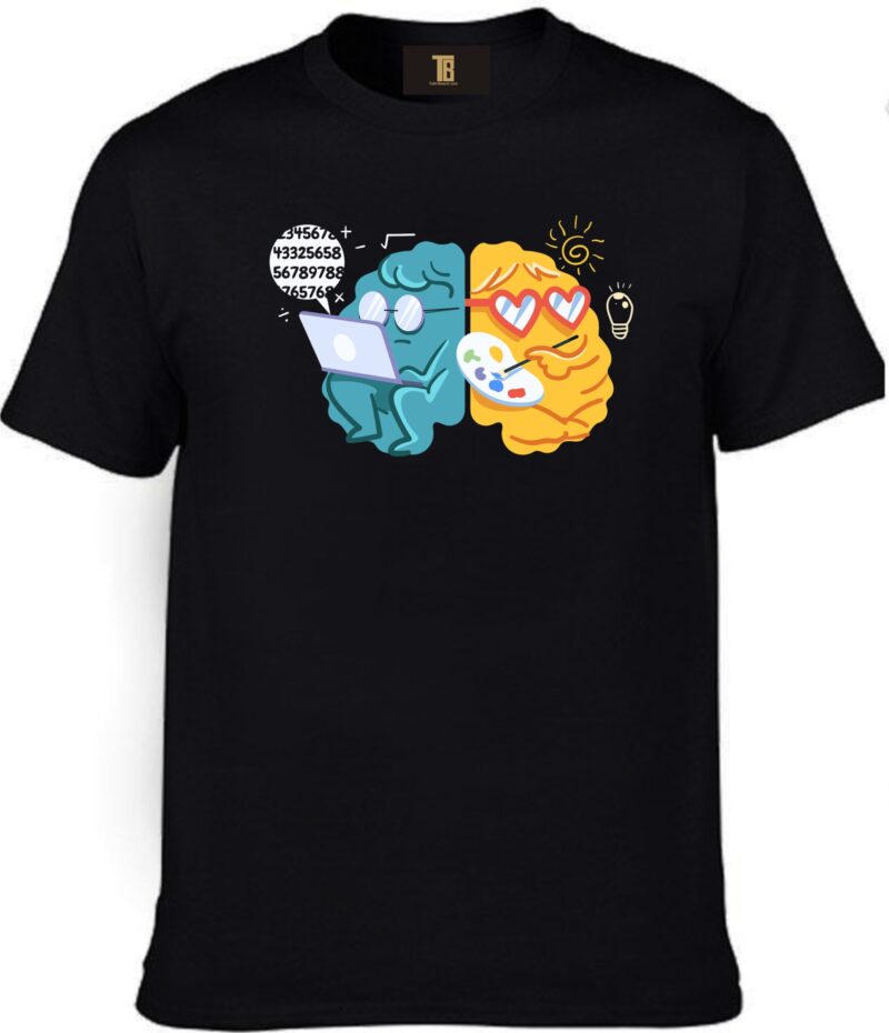 Brain Maths Side Art Side Cotton Printed Unisex T shirt