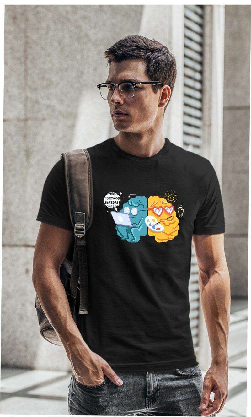 Brain Maths Side Art Side Cotton Printed Unisex T shirt - Image 2
