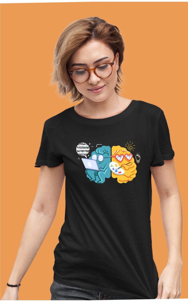 Brain Maths Side Art Side Cotton Printed Unisex T shirt - Image 4