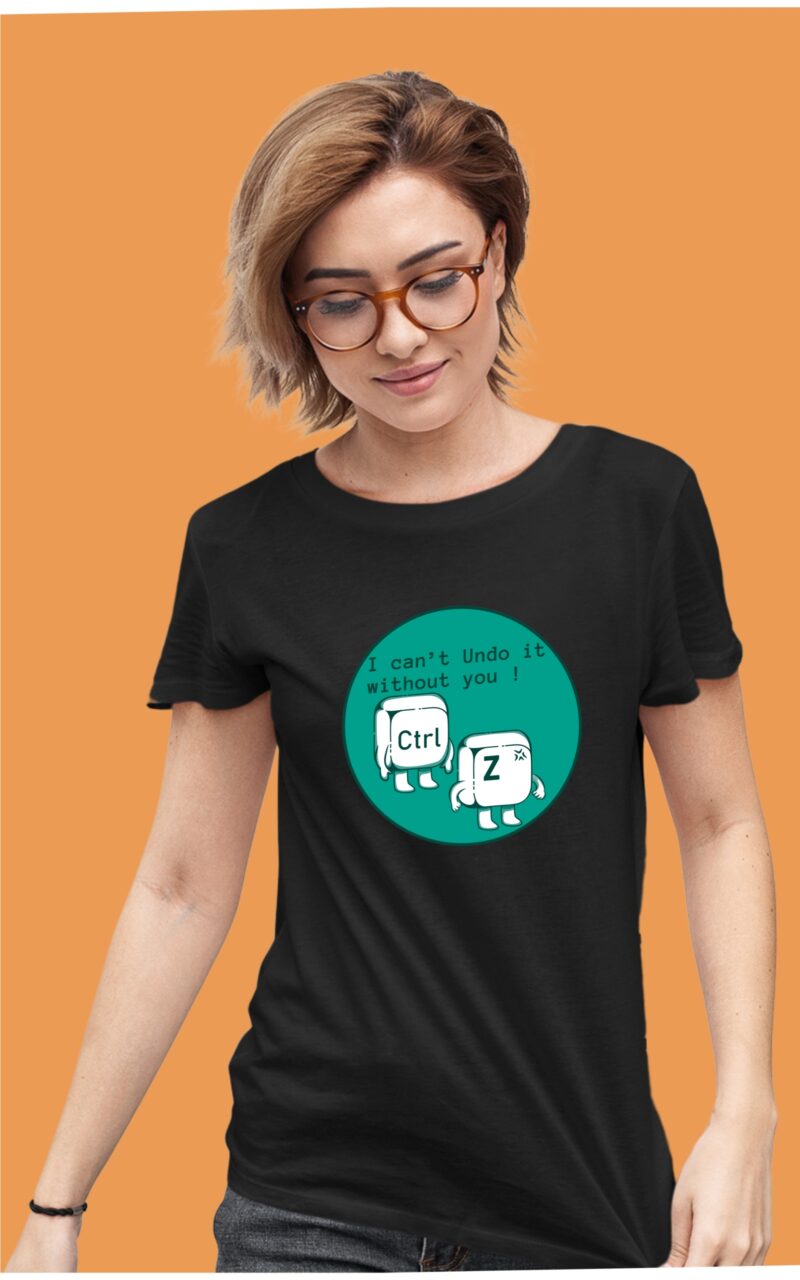 I Can't Undo It Without U Ctrl Z Computer Subject Cotton Printed Unisex T shirt - Image 4