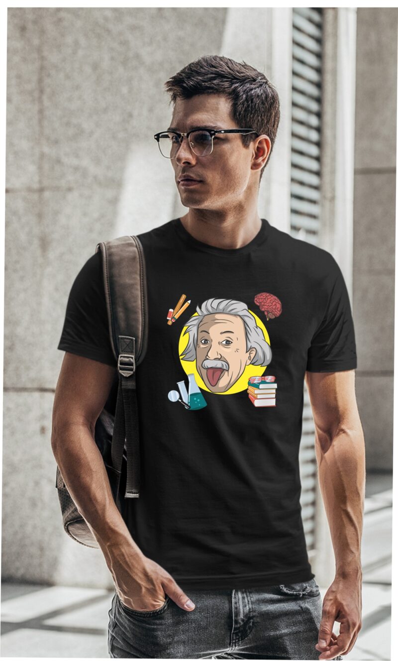 Albert Einsteen Tongue Physics Subject Cotton Printed Unisex T shirt - Image 2