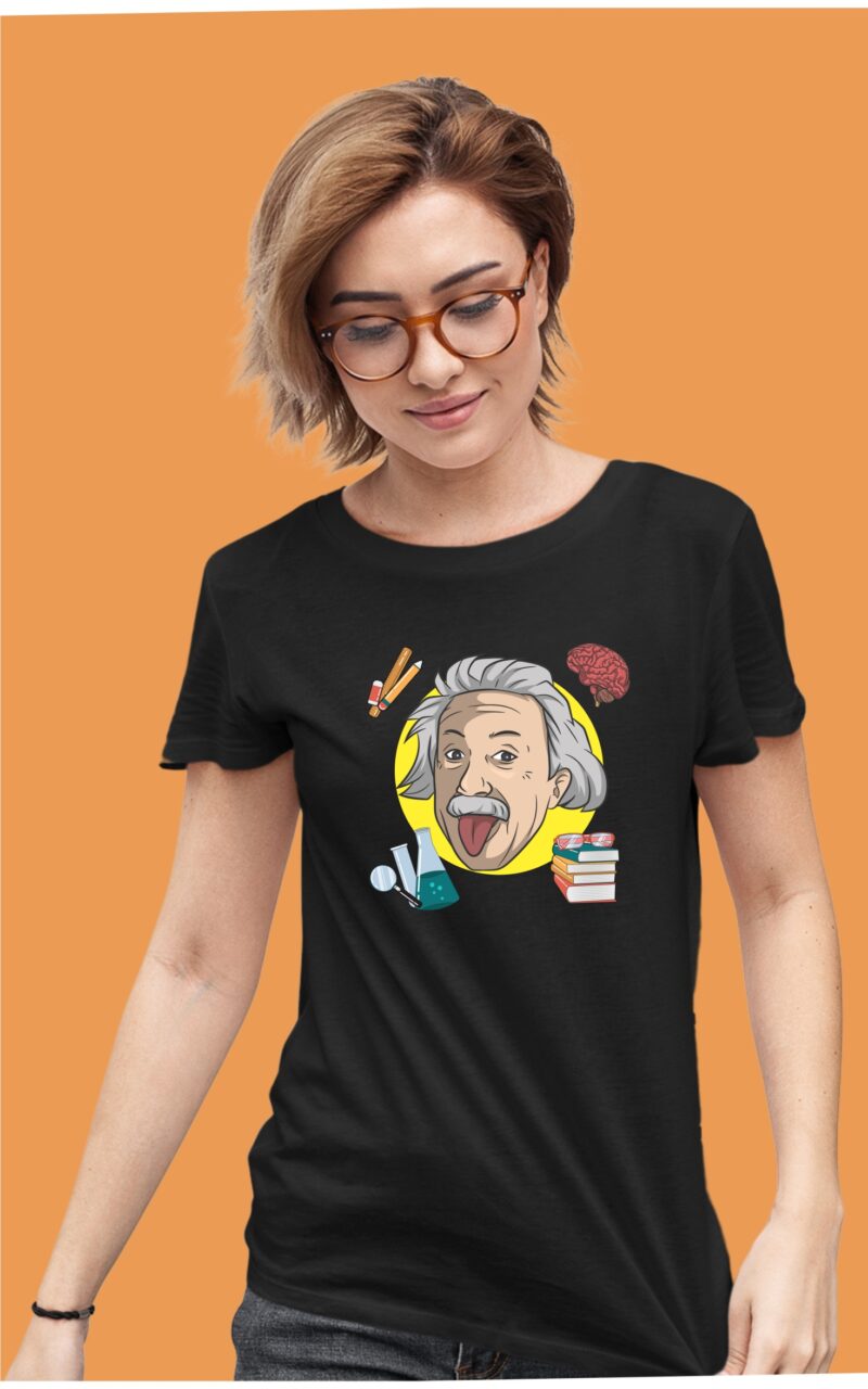 Albert Einsteen Tongue Physics Subject Cotton Printed Unisex T shirt - Image 4