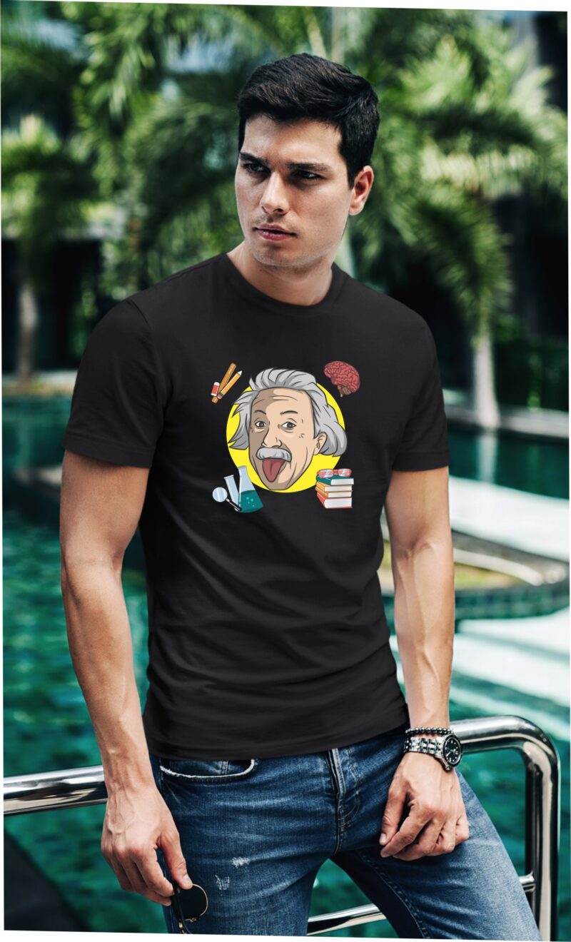 Albert Einsteen Tongue Physics Subject Cotton Printed Unisex T shirt - Image 3