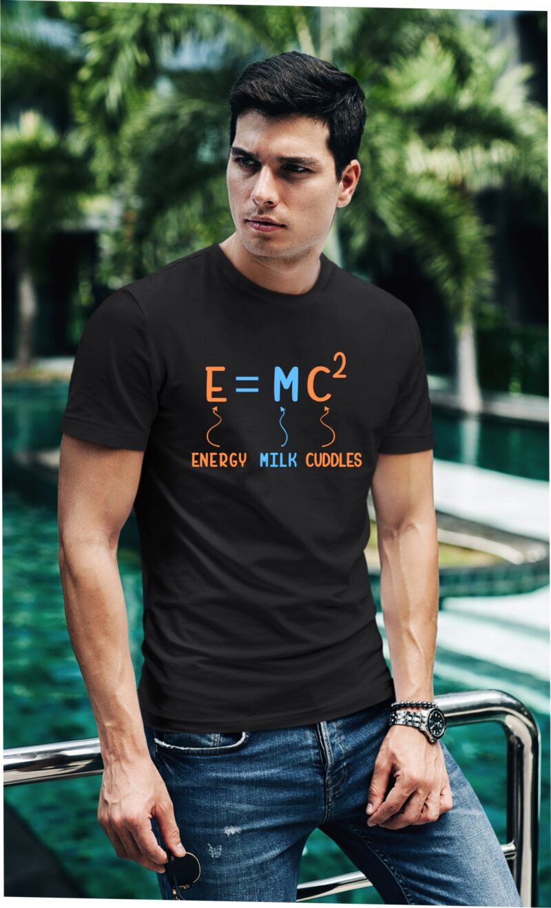 E=mc2 Energy Milk Cuddles Cotton Printed Unisex T shirt - Image 2