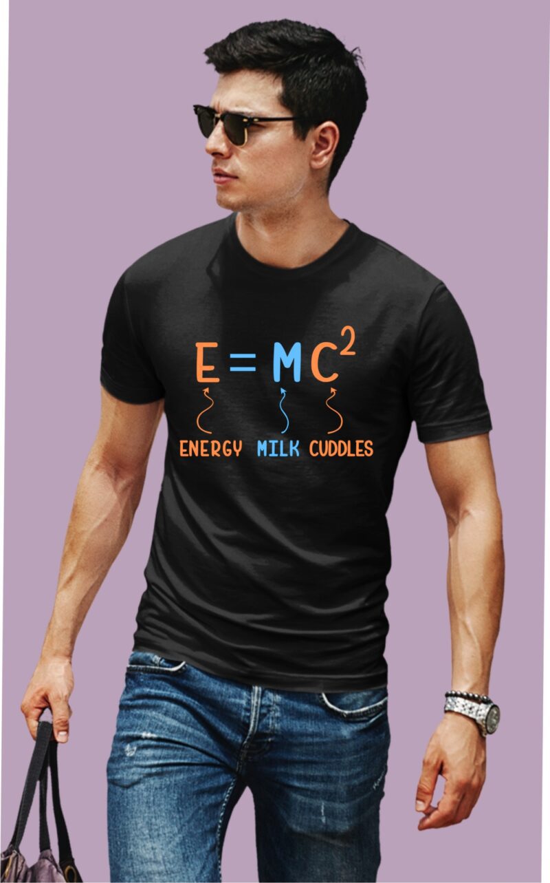 E=mc2 Energy Milk Cuddles Cotton Printed Unisex T shirt - Image 3