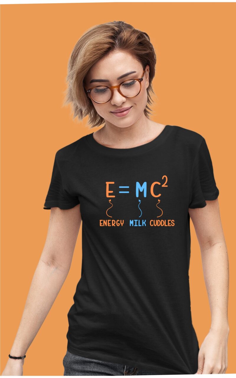 E=mc2 Energy Milk Cuddles Cotton Printed Unisex T shirt - Image 5