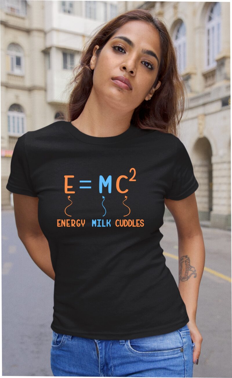E=mc2 Energy Milk Cuddles Cotton Printed Unisex T shirt - Image 4