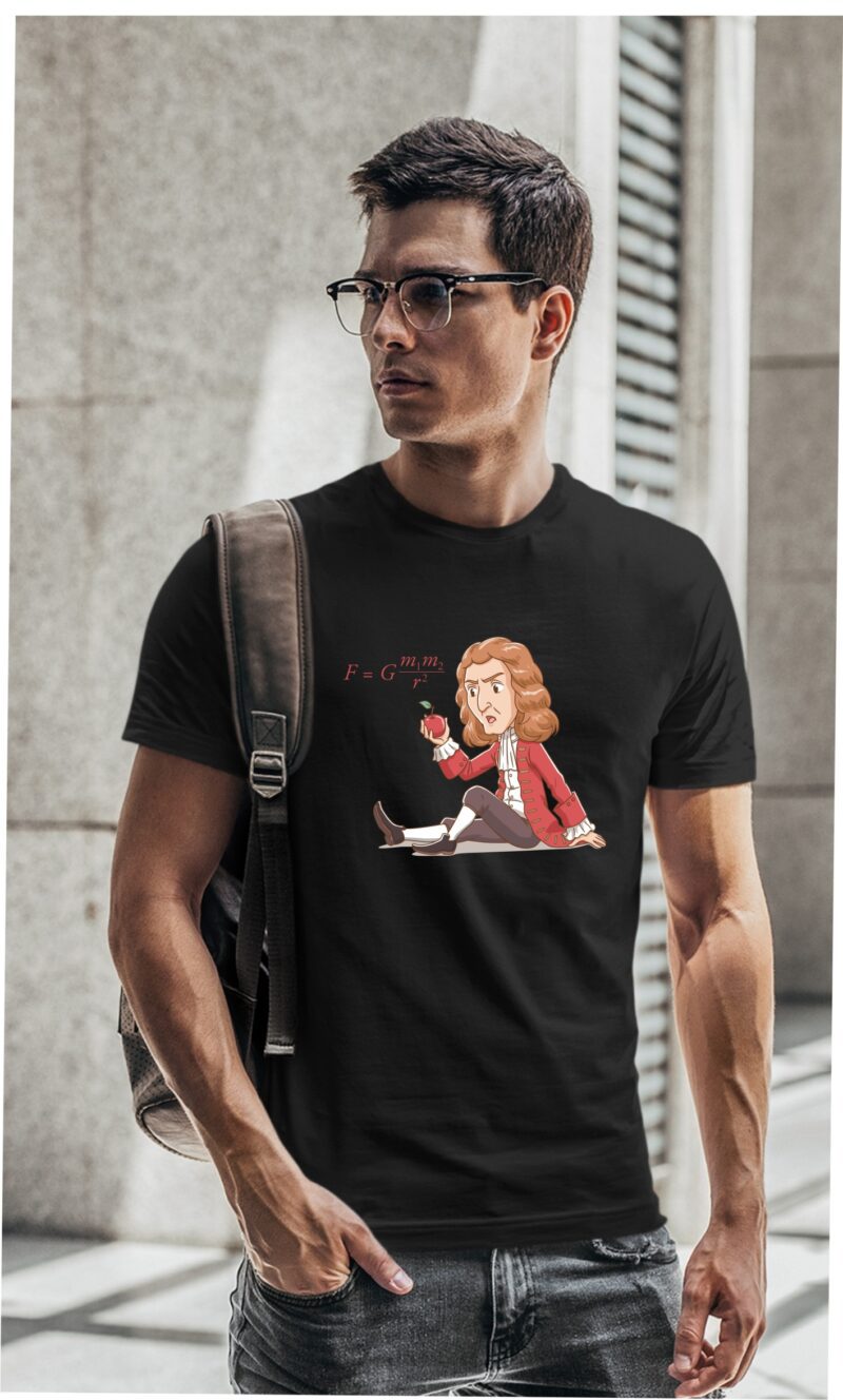 Gravity Newton Apple Cotton Printed Unisex T shirt - Image 2
