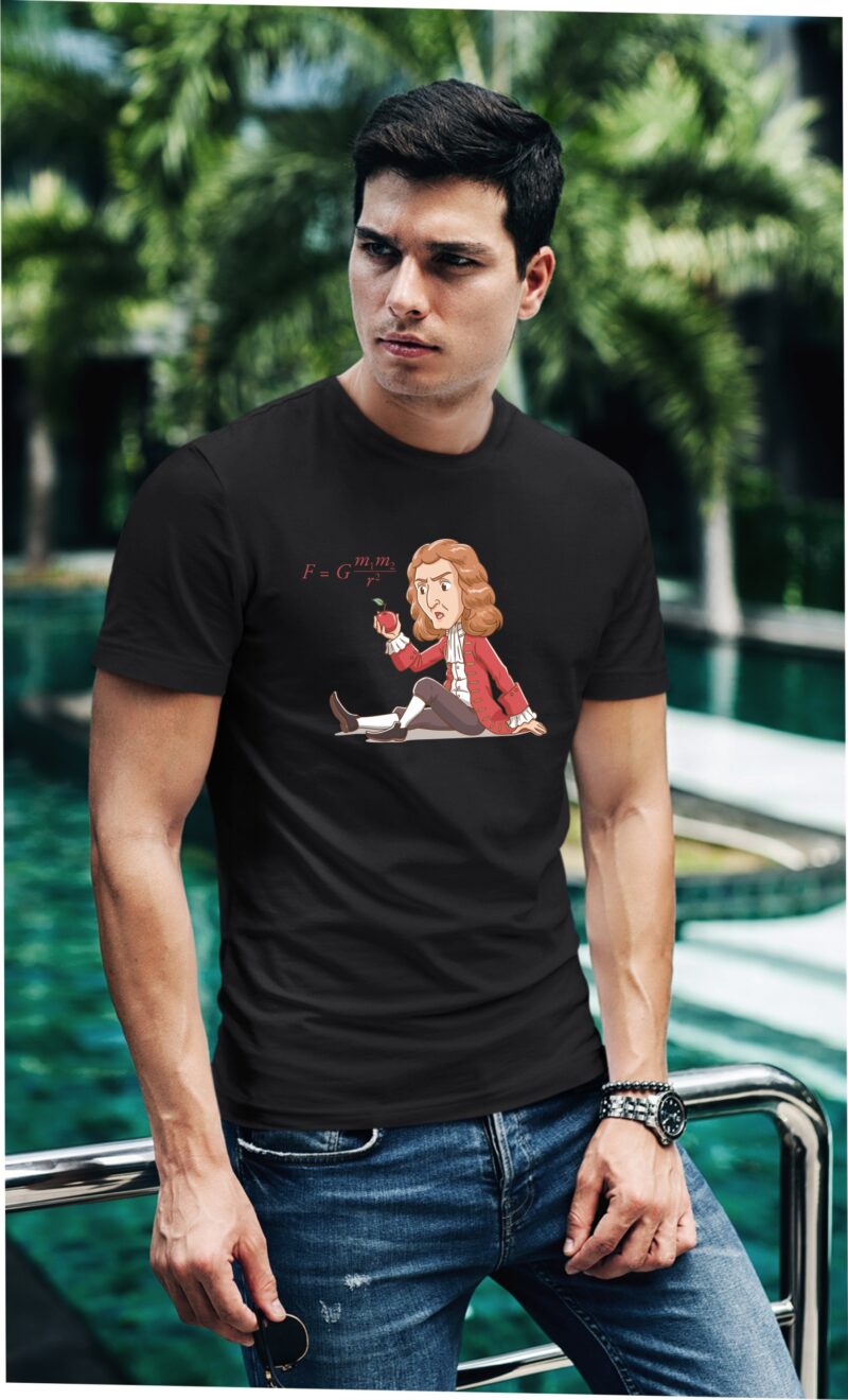Gravity Newton Apple Cotton Printed Unisex T shirt - Image 3