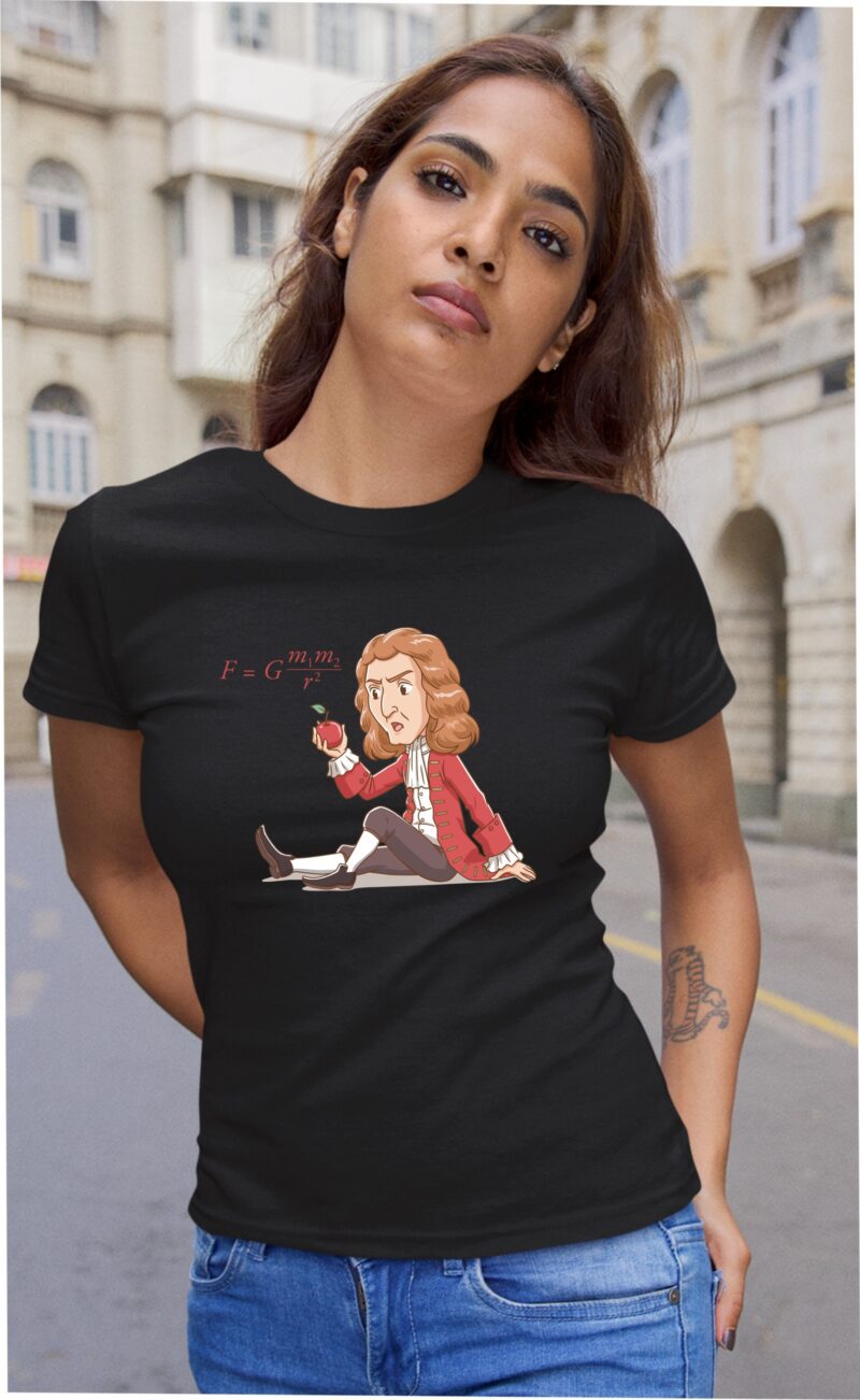 Gravity Newton Apple Cotton Printed Unisex T shirt - Image 4