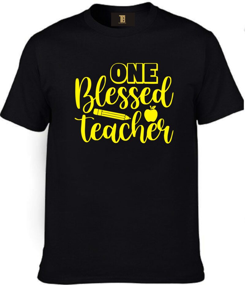 One Blessed Teacher Cotton Printed Unisex T shirt