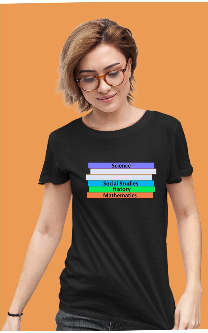 Science Maths Social studies History Books Cotton Printed Unisex T shirt - Image 4