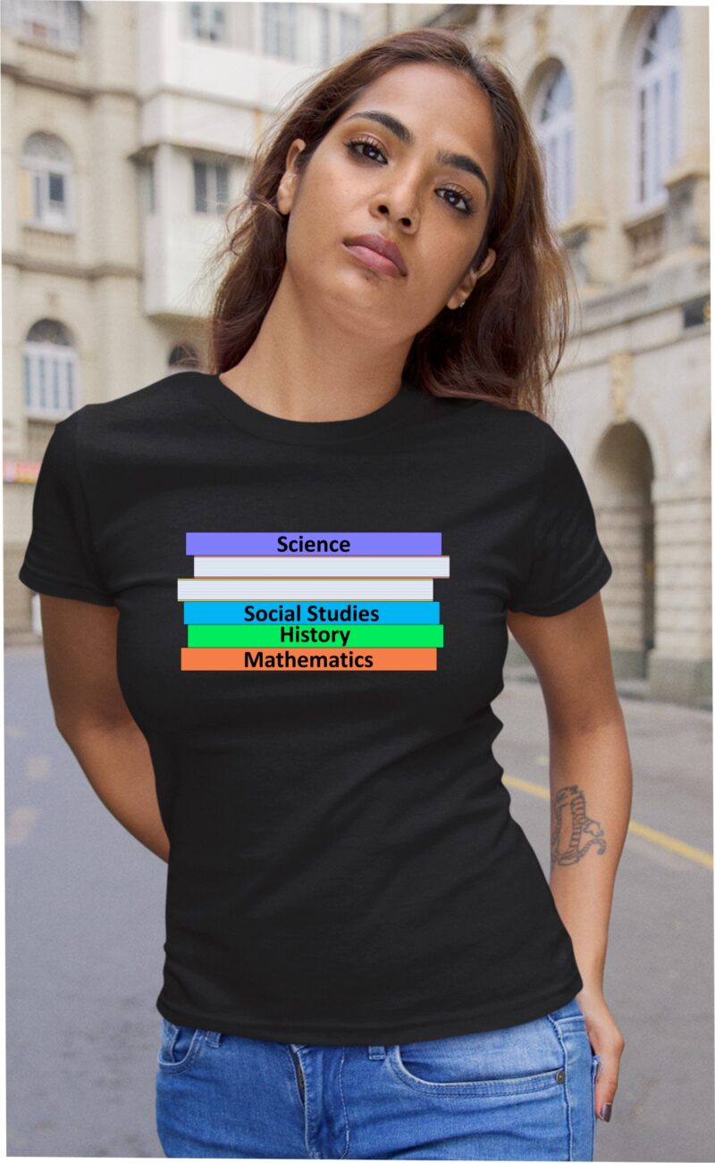 Science Maths Social studies History Books Cotton Printed Unisex T shirt - Image 5