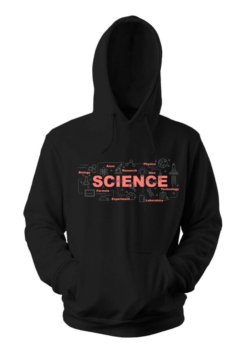 Science Two Color Grey & Pink Cotton Printed Unisex T shirt - Image 9