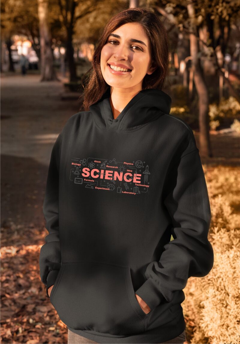 Science Two Color Grey & Pink Cotton Printed Unisex T shirt - Image 13