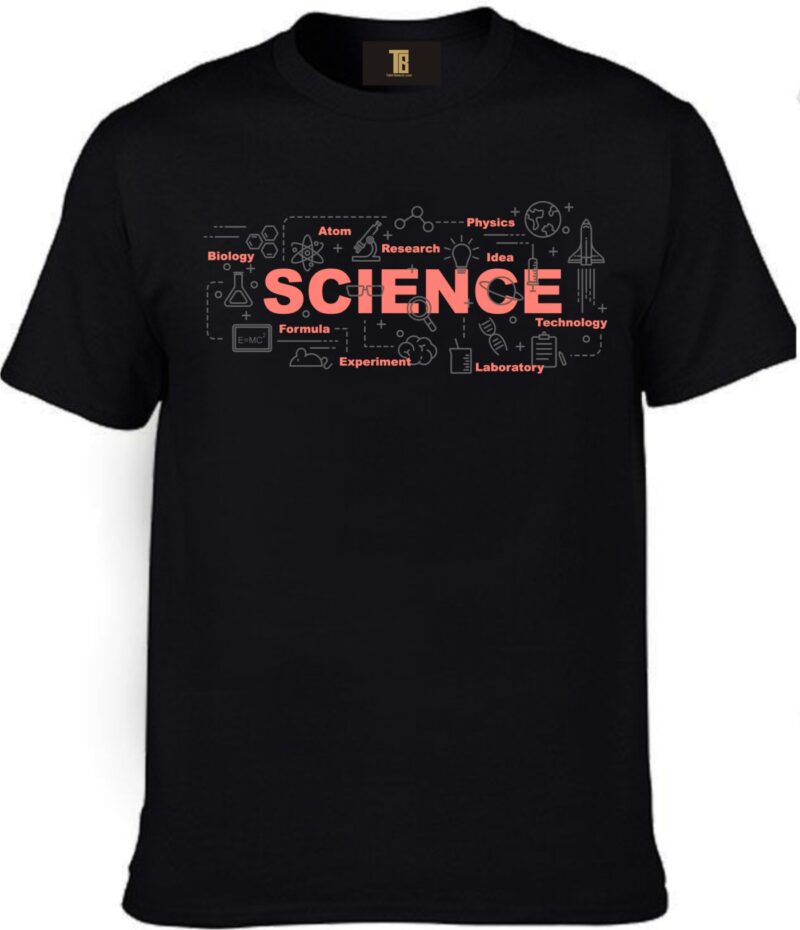Science Two Color Grey & Pink Cotton Printed Unisex T shirt