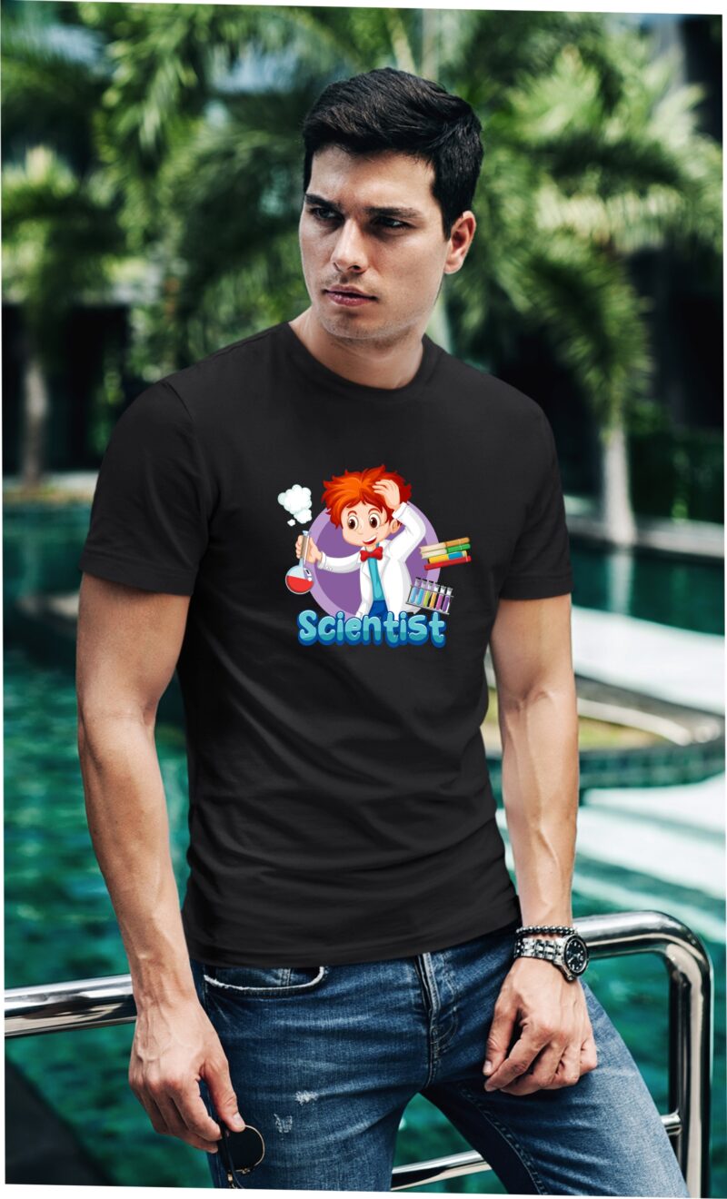 Scientist Cotton Printed Unisex T shirt - Image 3