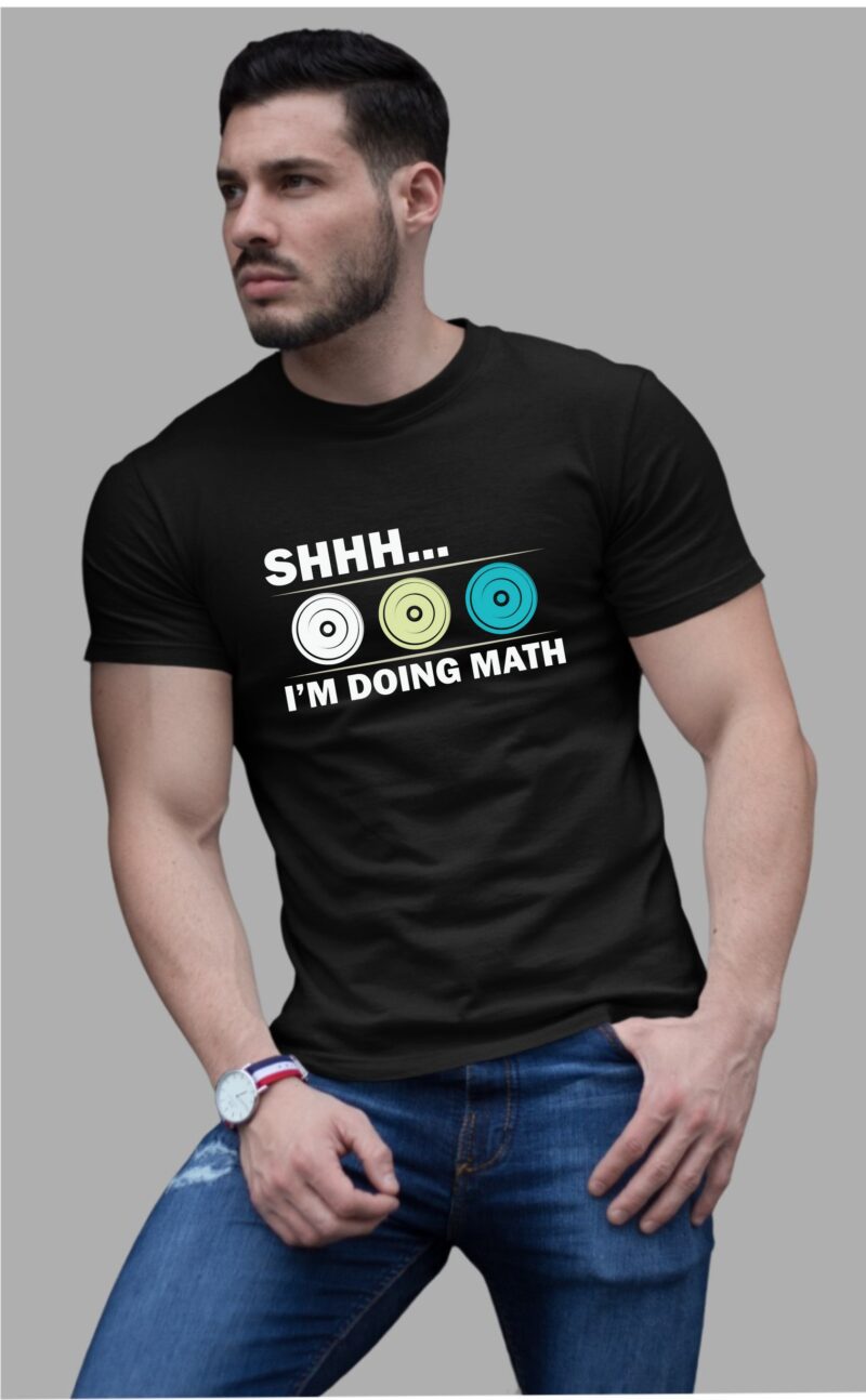 Shhh I'm Doing Math Cotton Printed Unisex T shirt - Image 2