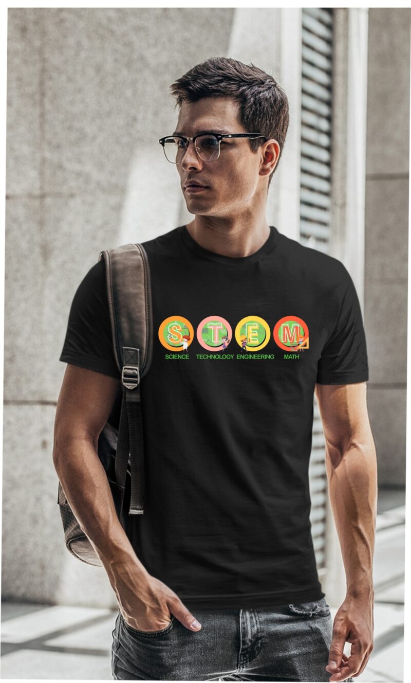 STEM Science Technology Engineering Math Cotton Printed Unisex T shirt - Image 2