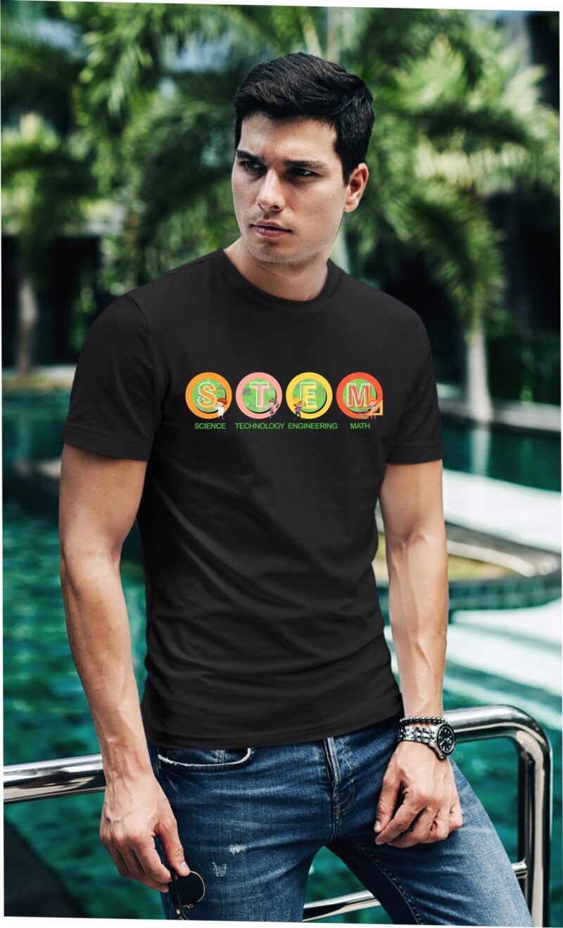 STEM Science Technology Engineering Math Cotton Printed Unisex T shirt - Image 3