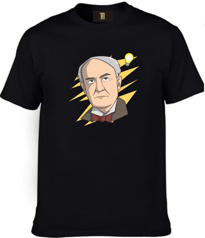 Thomas Edison Bulb Invention Cotton Printed Unisex T shirt